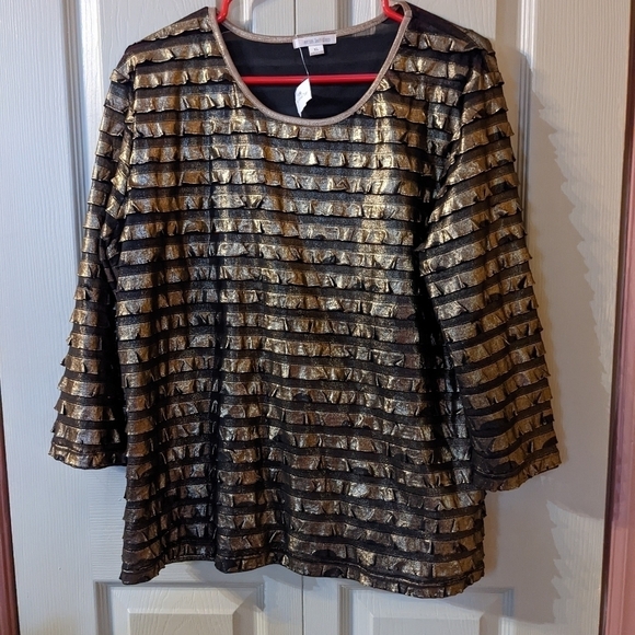 New with tags Erin London gold top, shirt, TE - Picture 3 of 5